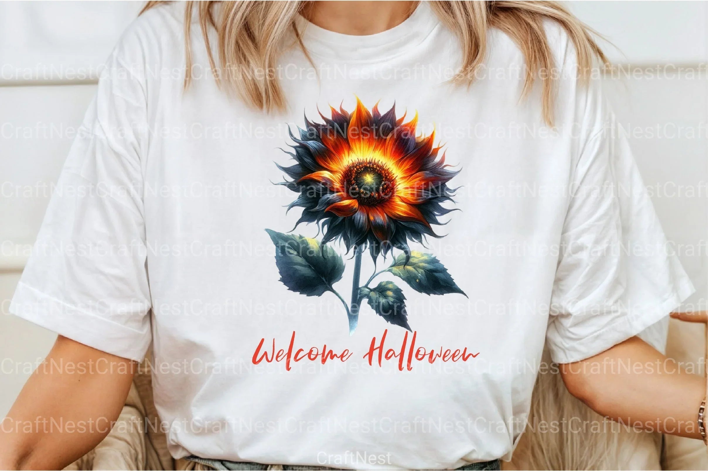 Welcome Halloween Sunflower Clipart Bundle - CraftNest - Digital Crafting and Art