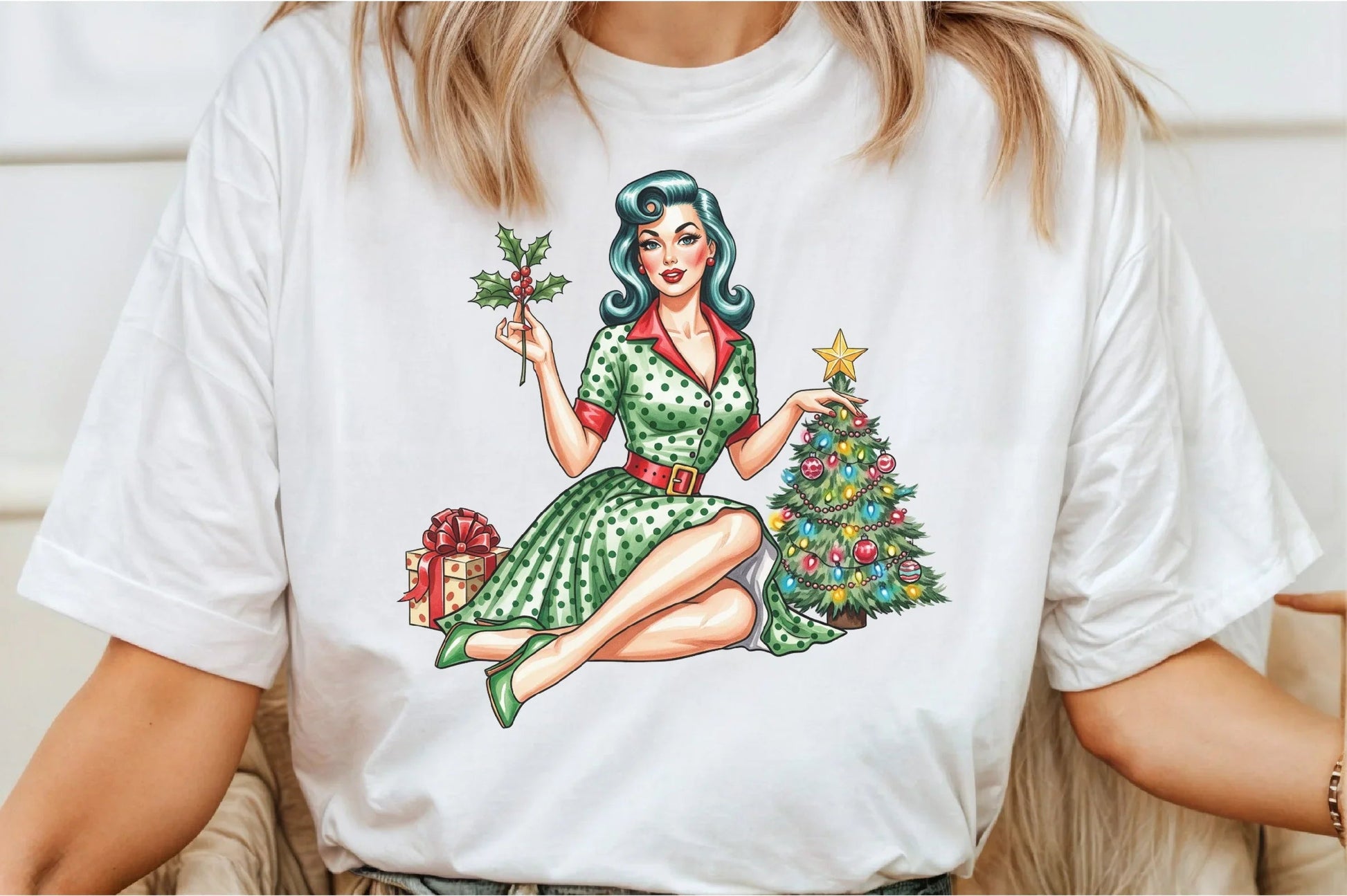 Vintage Pin Up Christmas Girl Clipart Bundle - CraftNest - Digital Crafting and Art