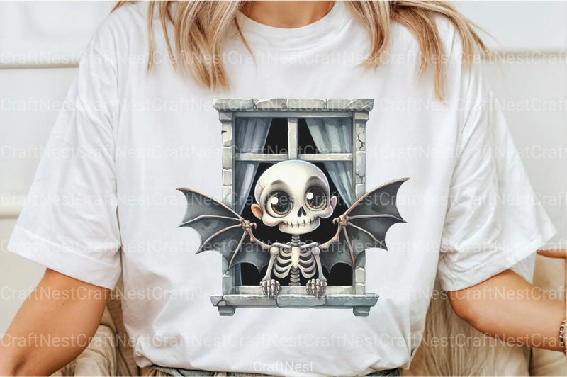 Funny Skeleton Peeking Clipart Bundle 5 - CraftNest - Digital Crafting and Art