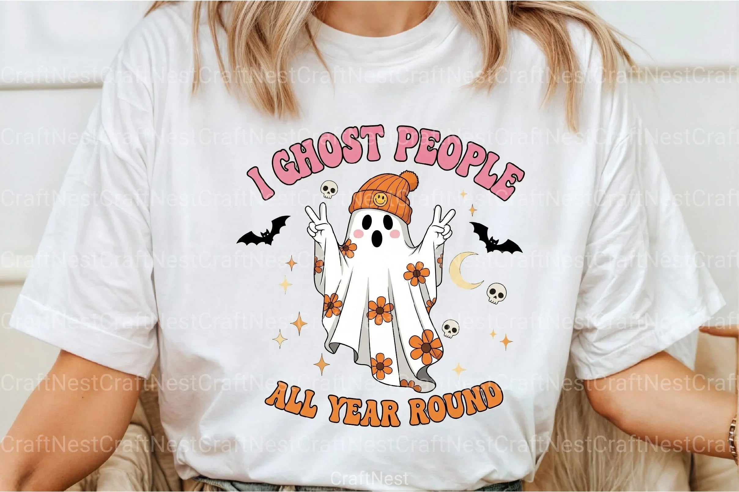 Retro Halloween Ghost Clipart Bundle 24 - CraftNest - Digital Crafting and Art