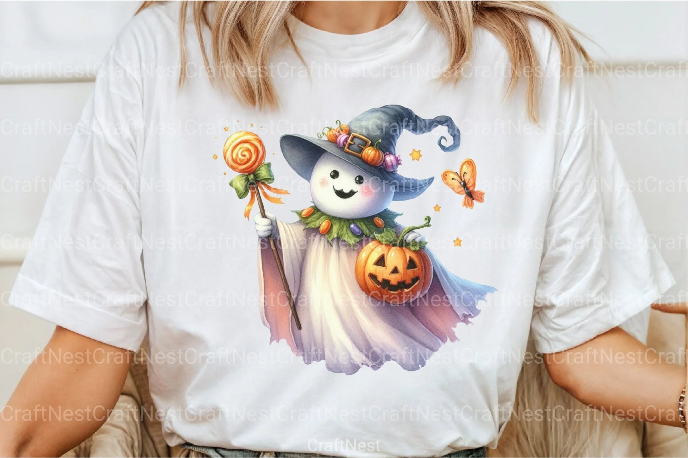 Cute Funny Ghost Pumpkin Halloween Clipart Bundle - CraftNest - Digital Crafting and Art
