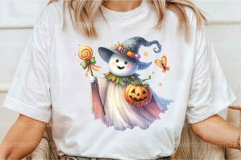 Cute Funny Ghost Pumpkin Halloween Clipart Bundle - CraftNest - Digital Crafting and Art