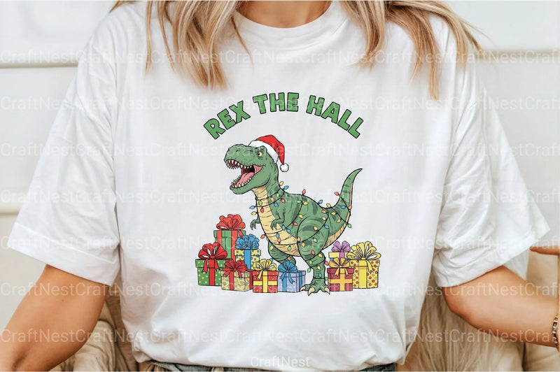 Rex The Halls: Dinosaur Christmas Clipart Bundle - CraftNest - Digital Crafting and Art