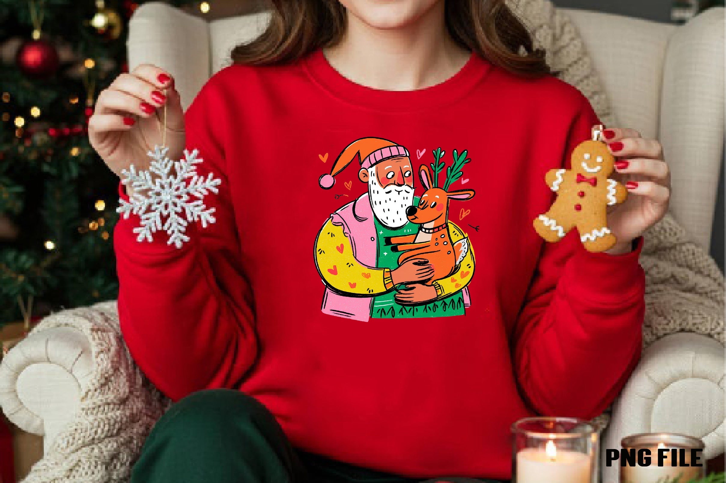 Retro Funny Christmas Santa Clipart Bundle