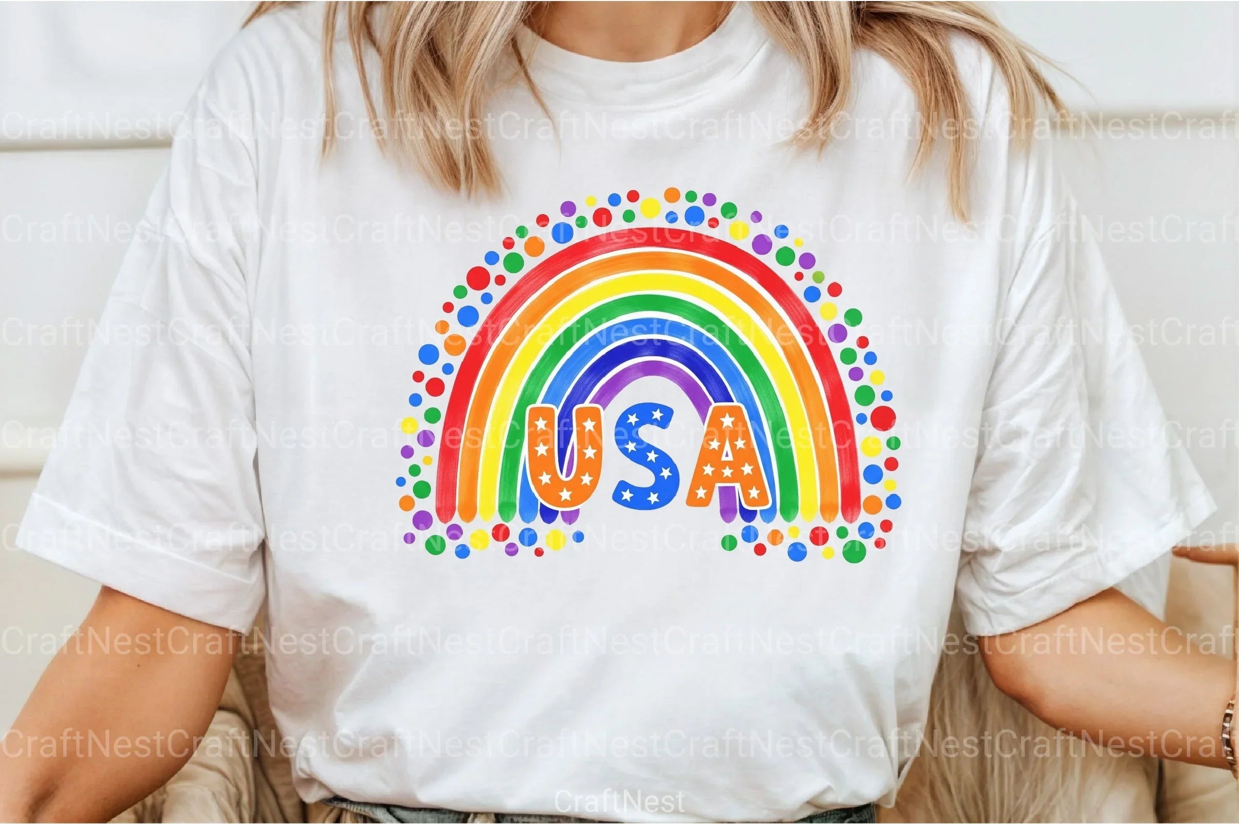 America Rainbow Boho Clipart Bundle - CraftNest - Digital Crafting and Art