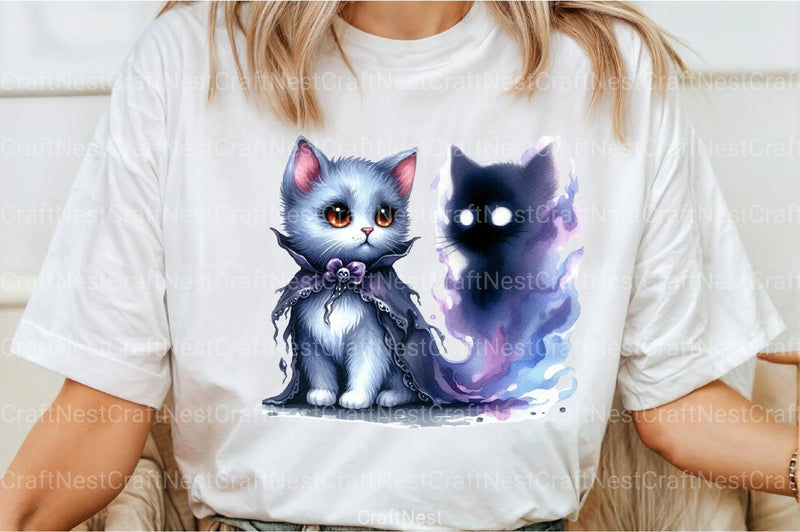 Halloween Cat & Smoky Ghost Clipart Bundle - CraftNest - Digital Crafting and Art