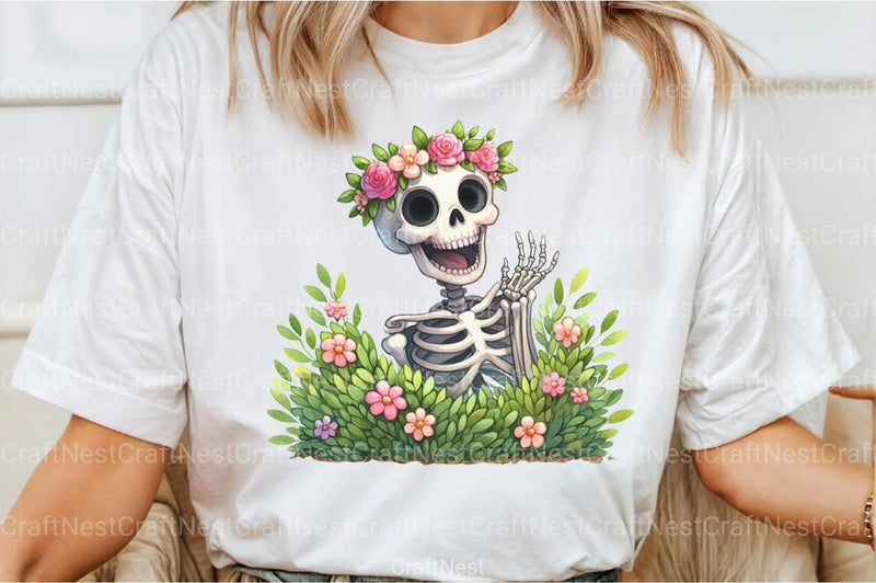 Funny Skeleton Peeking Clipart Bundle 10 - CraftNest - Digital Crafting and Art