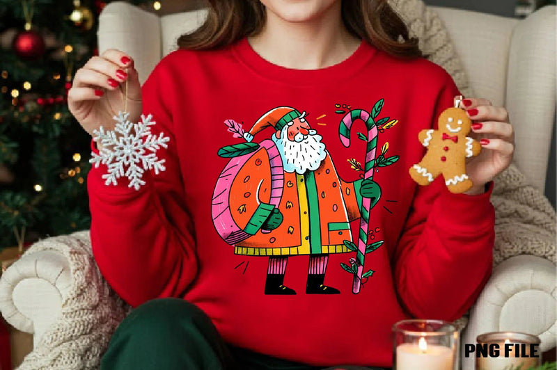 Retro Funny Christmas Santa Clipart Bundle - CraftNest - Digital Crafting and Art