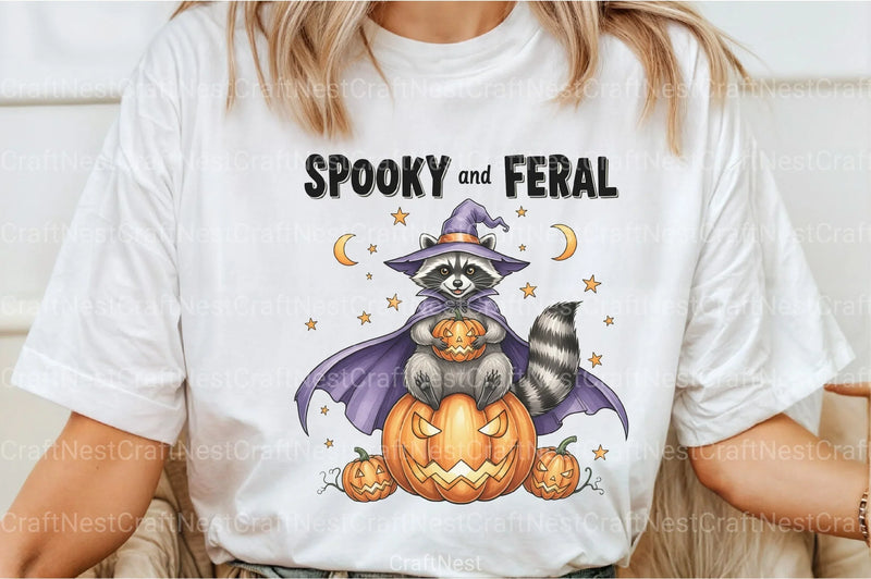 Spooky Feral Raccoon Halloween Clipart Bundle - CraftNest - Digital Crafting and Art