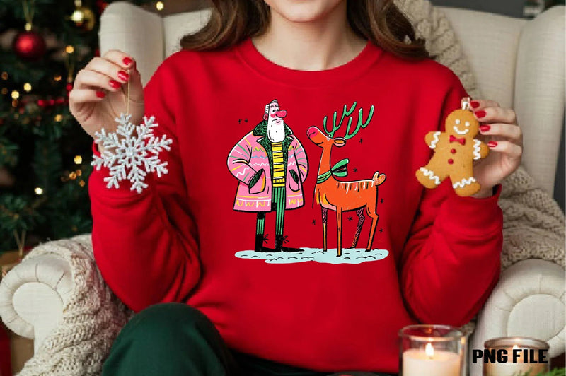 Retro Funny Christmas Santa Clipart Bundle - CraftNest - Digital Crafting and Art