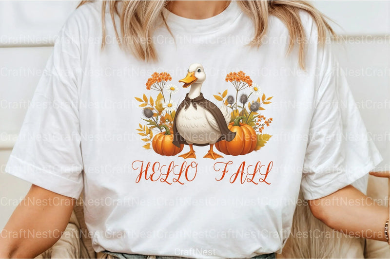 Hello Fall Goose Clipart Bundle - CraftNest - Digital Crafting and Art