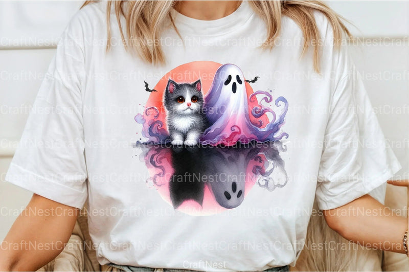 Halloween Cat & Smoky Ghost Clipart Bundle 2 - CraftNest - Digital Crafting and Art