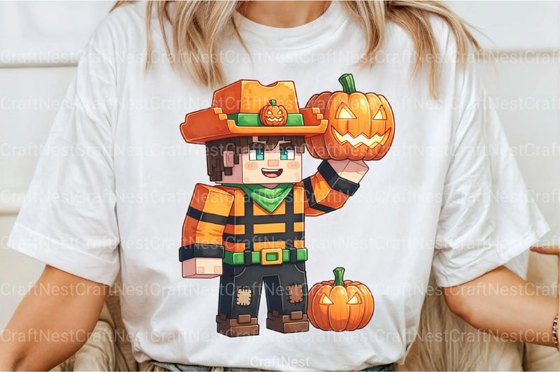 Minecraft Boy Dabbing Halloween Clipart Bundle 1232 - CraftNest - Digital Crafting and Art
