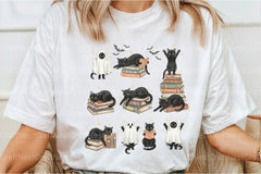 Spooky Cat Halloween Clipart Bundle for Book Lovers - CraftNest - Digital Crafting and Art