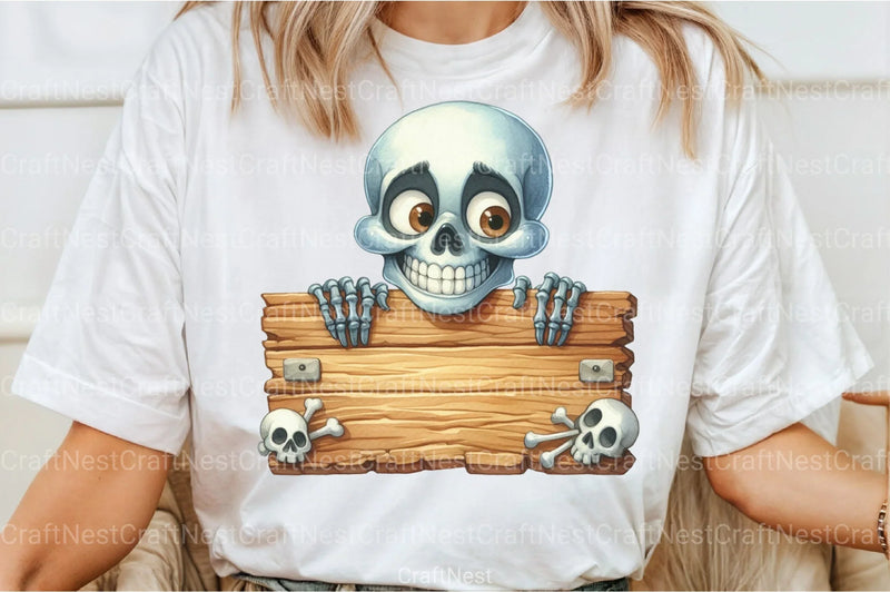 Funny Skeleton Peeking Clipart Bundle 67 - CraftNest - Digital Crafting and Art