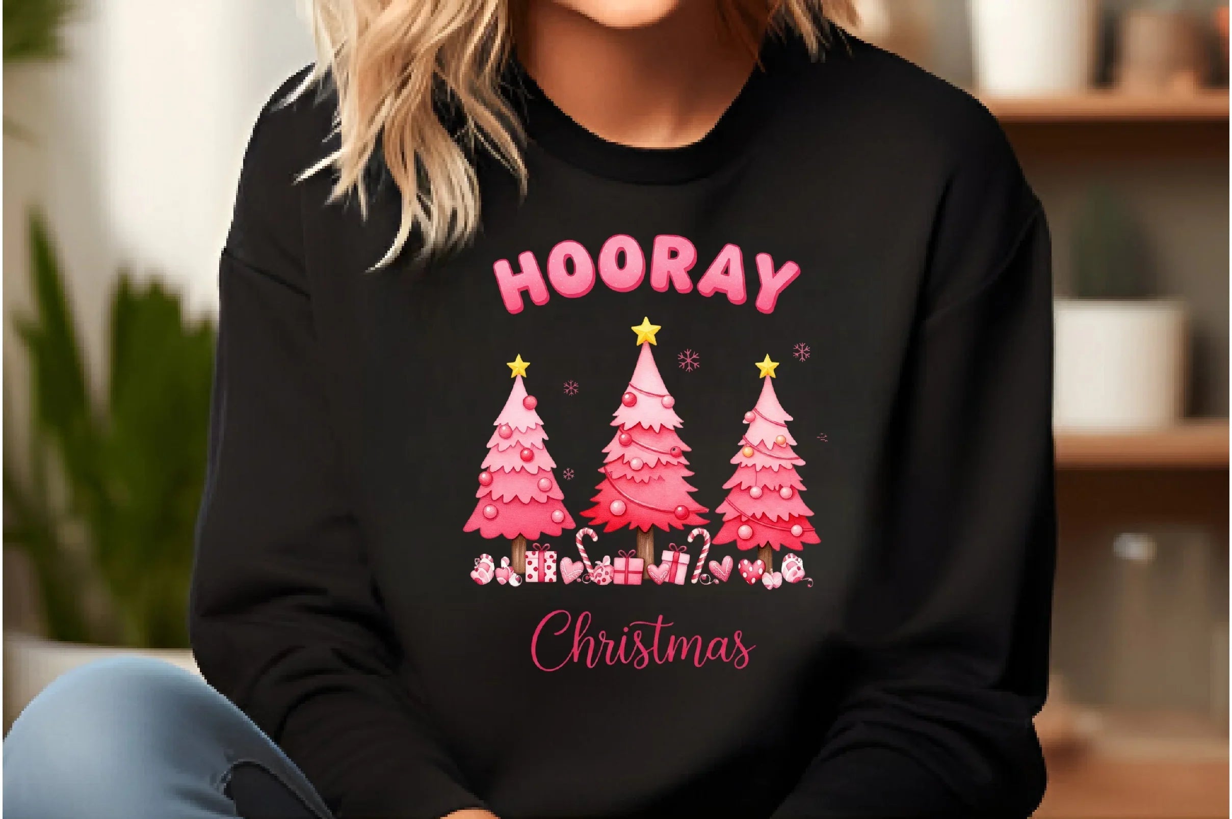 Hooray Christmas Pink Tree Clipart Bundle - CraftNest - Digital Crafting and Art