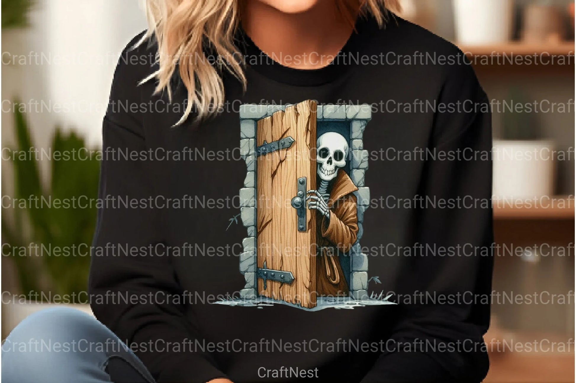 Funny Skeleton Peeking Clipart Bundle 77 - CraftNest - Digital Crafting and Art