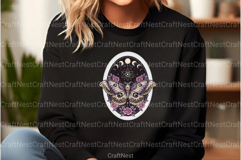 Celestial Lunar Moth Halloween Clipart Bundle - CraftNest - Digital Crafting and Art