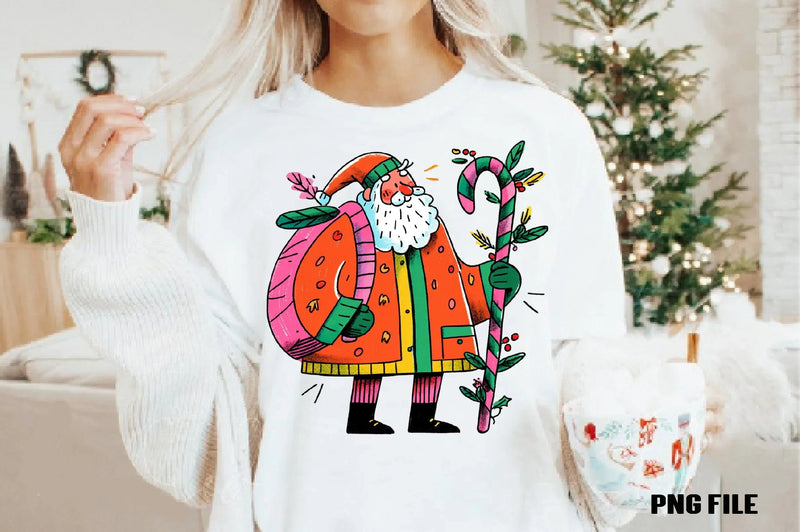 Retro Funny Christmas Santa Clipart Bundle - CraftNest - Digital Crafting and Art