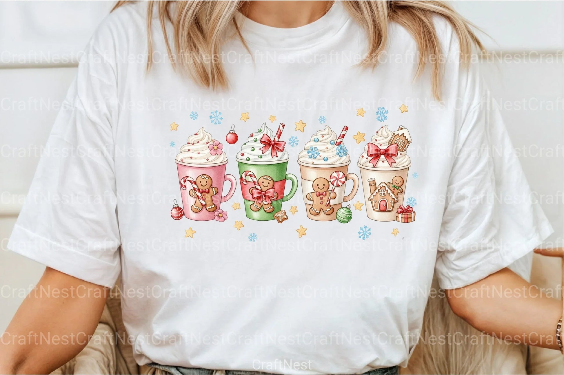 Pink Gingerbread Coffee Christmas Clipart Bundle - CraftNest - Digital Crafting and Art