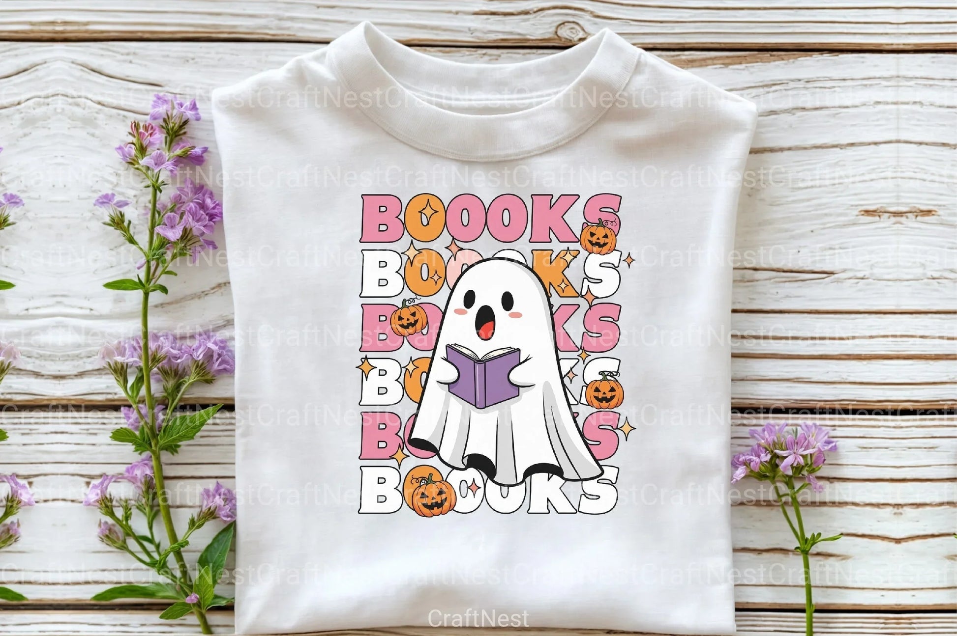 Boo Ghost Reading Book Clipart Bundle - CraftNest - Digital Crafting and Art