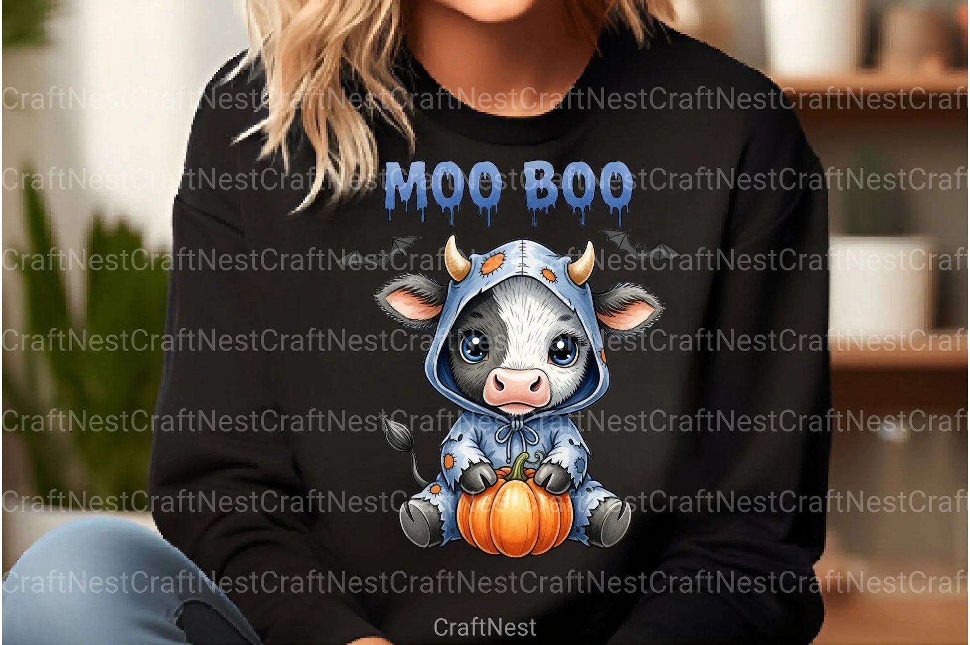 Moo Boo Halloween Cow Clipart Bundle - CraftNest - Digital Crafting and Art