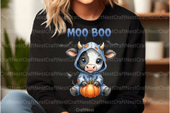 Moo Boo Halloween Cow Clipart Bundle - CraftNest - Digital Crafting and Art
