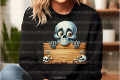 Funny Skeleton Peeking Clipart Bundle 67 - CraftNest - Digital Crafting and Art