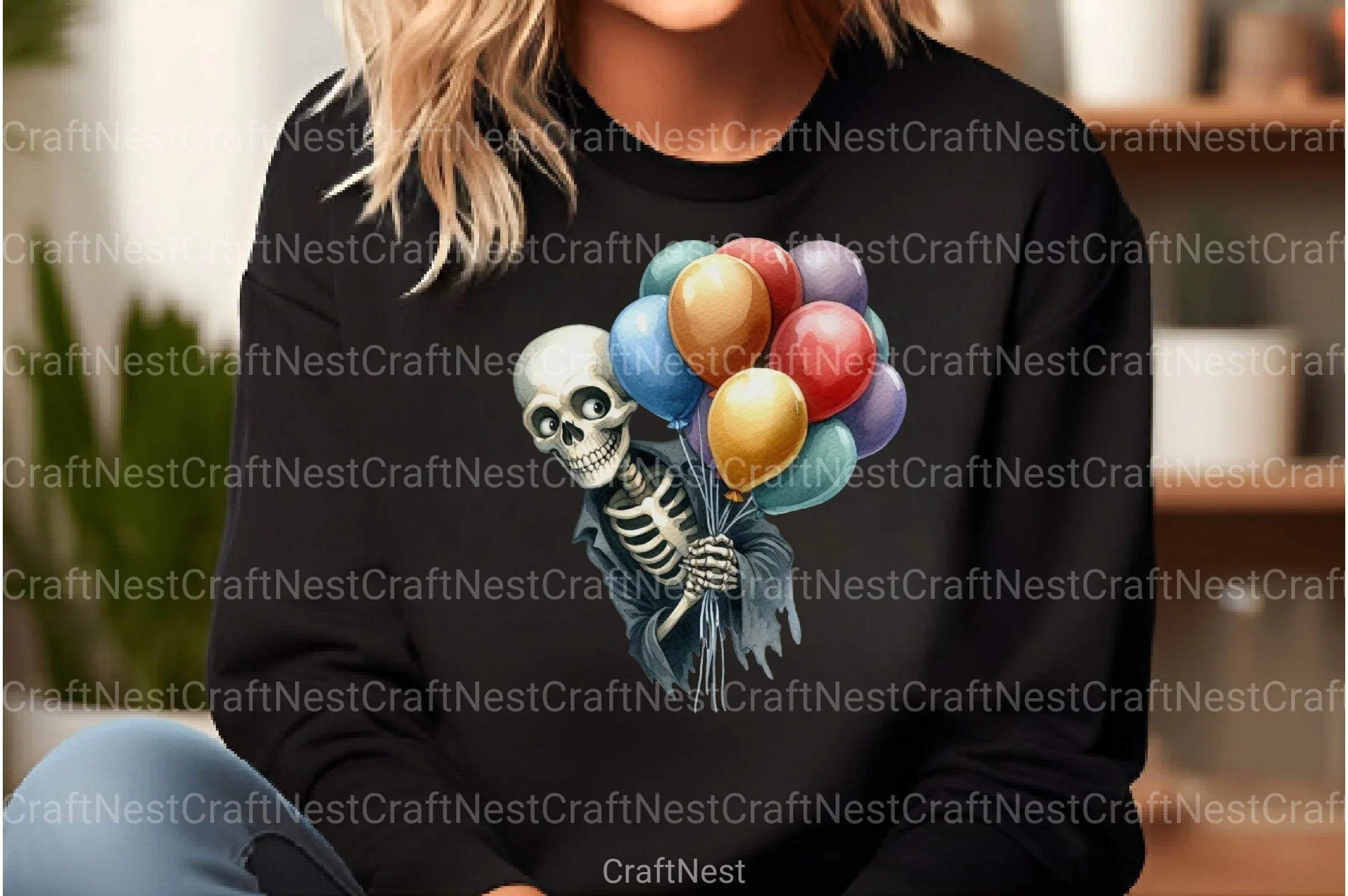 Funny Skeleton Peeking Clipart Bundle 7777 - CraftNest - Digital Crafting and Art