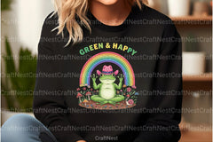 Green & Happy Funny Frog Clipart Bundle - CraftNest - Digital Crafting and Art
