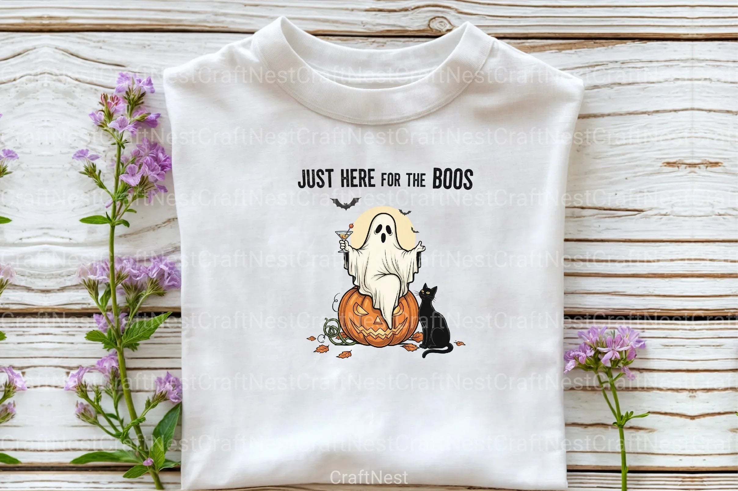 Halloween Ghost Clipart Bundle: Just Here For The Boos - CraftNest - Digital Crafting and Art