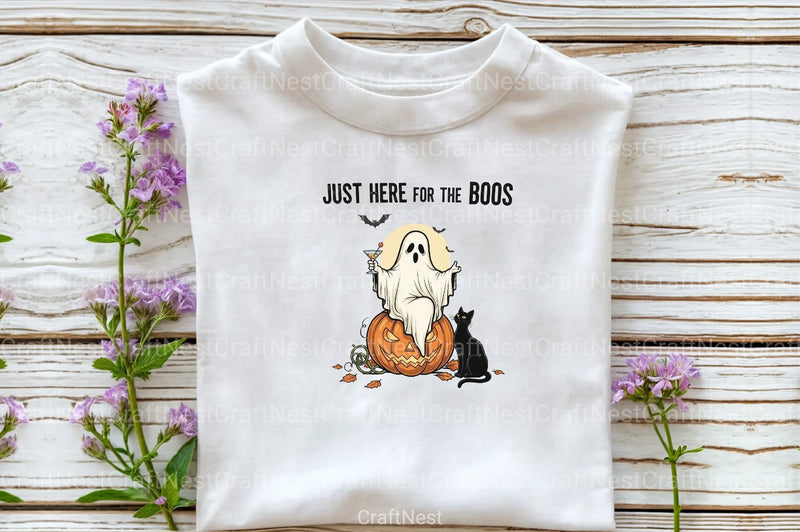 Halloween Ghost Clipart Bundle: Just Here For The Boos - CraftNest - Digital Crafting and Art