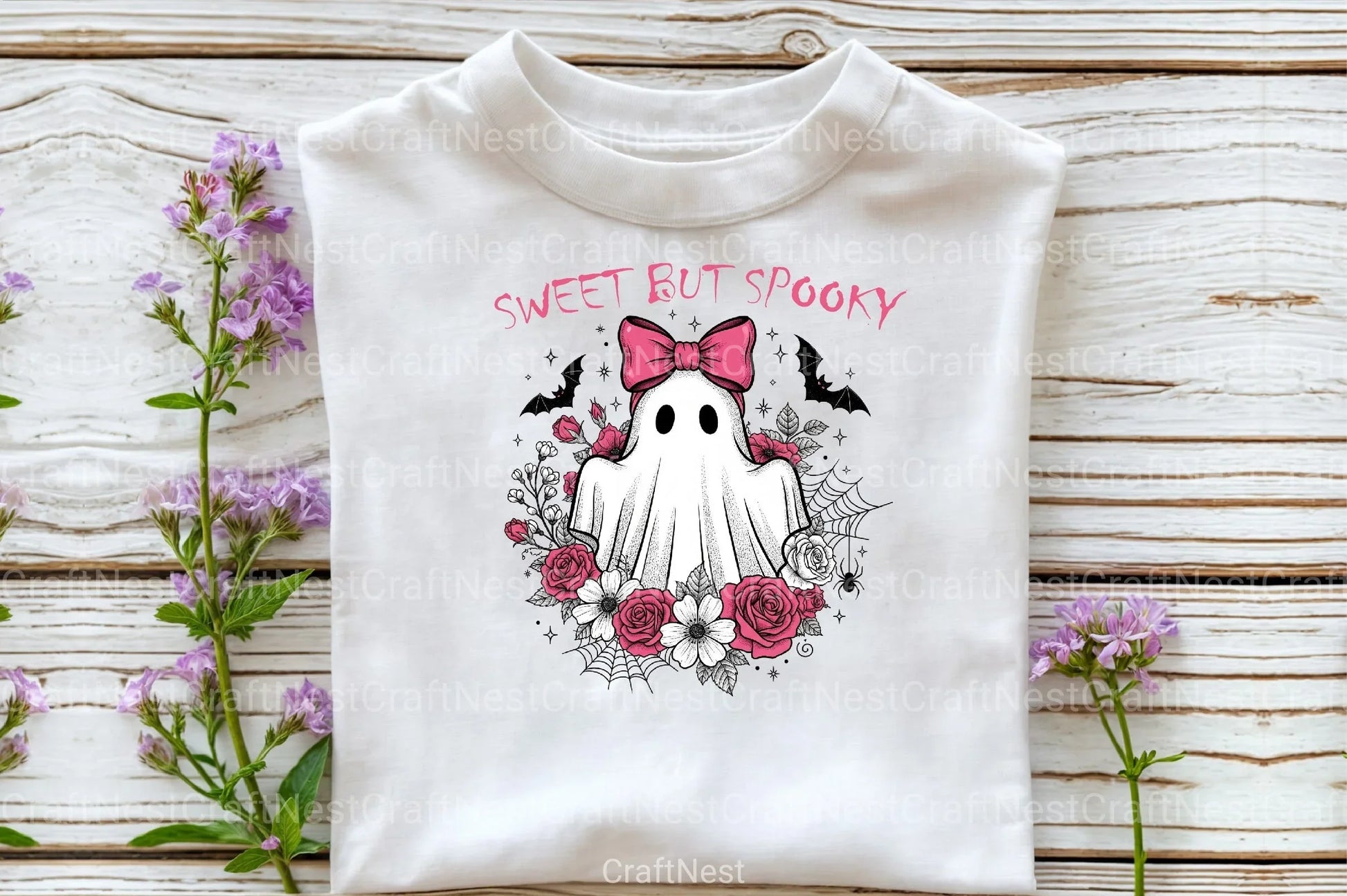 Vintage Ghost Boho Flowers Halloween Clipart Bundle - CraftNest - Digital Crafting and Art