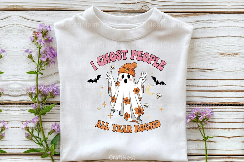 Retro Halloween Ghost Clipart Bundle 24 - CraftNest - Digital Crafting and Art