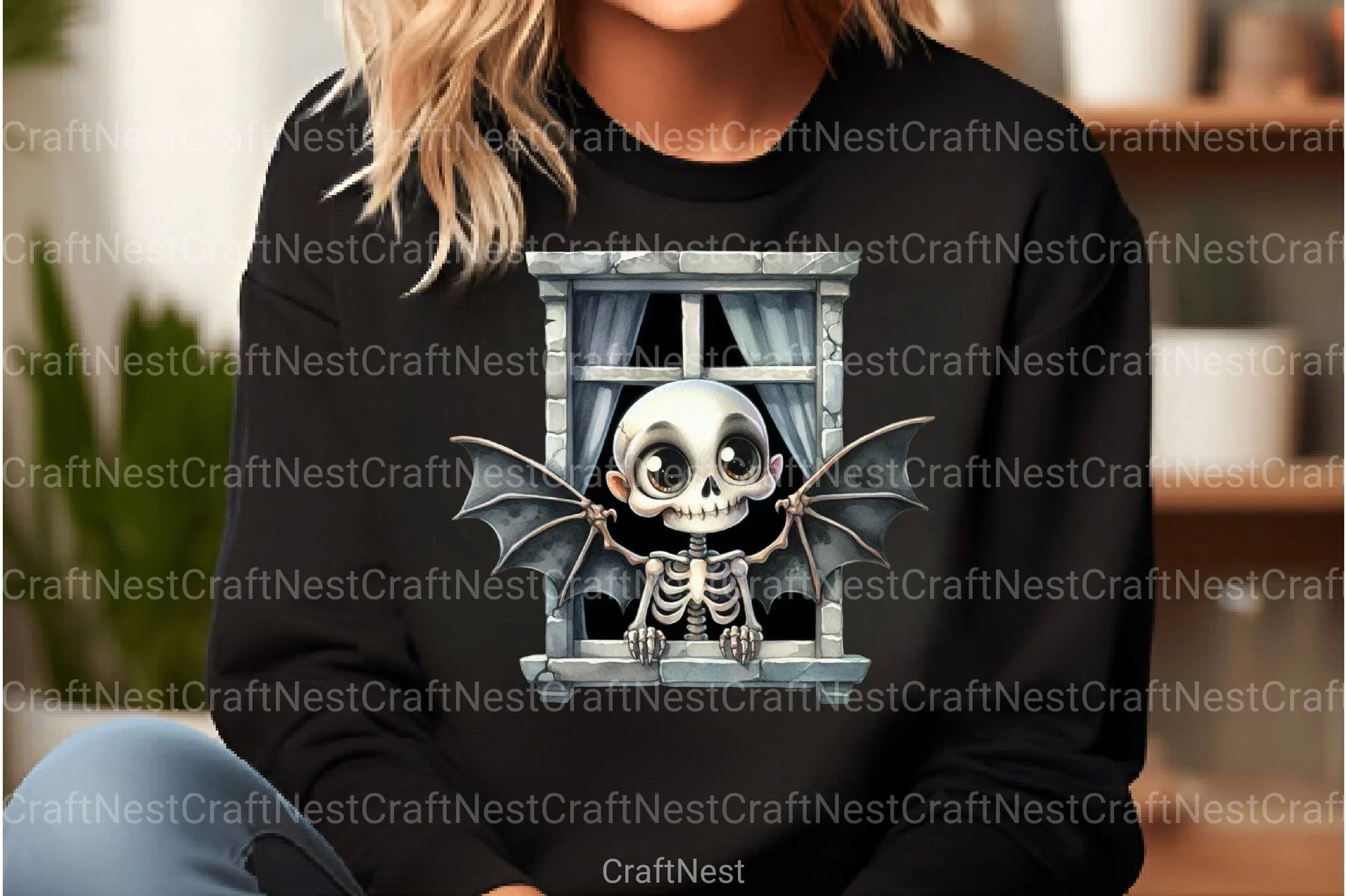 Funny Skeleton Peeking Clipart Bundle 5 - CraftNest - Digital Crafting and Art