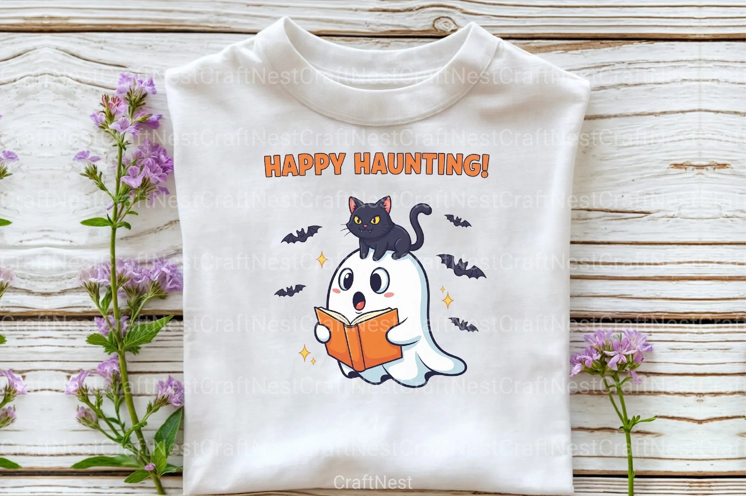 Cute Halloween Ghost Reading Book Clipart Bundle - CraftNest - Digital Crafting and Art