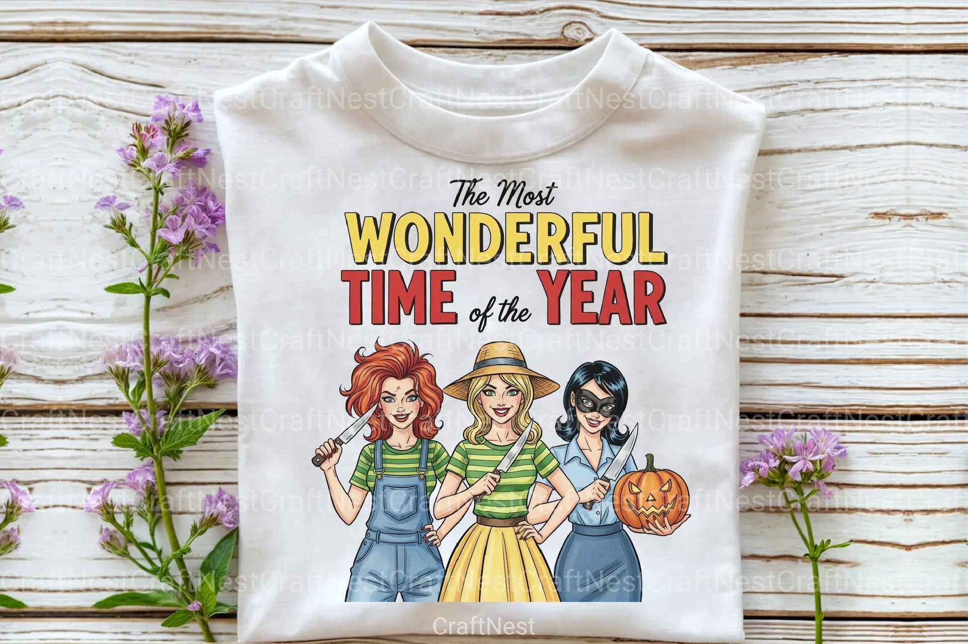 Retro Halloween Vintage Horror Girls Clipart Bundle - CraftNest - Digital Crafting and Art