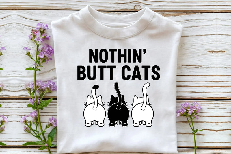 Nothin' Butt Cats T-Shirt Design Bundle - CraftNest - Digital Crafting and Art