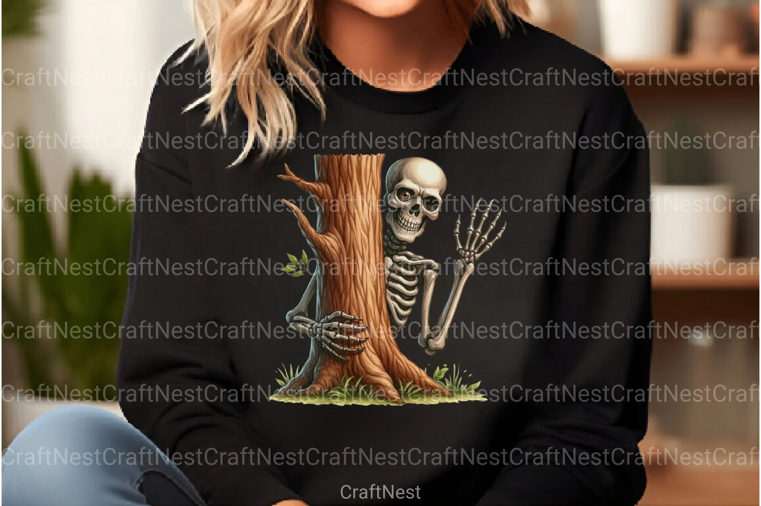 Funny Skeleton Peeking Clipart Bundle 11 - CraftNest - Digital Crafting and Art