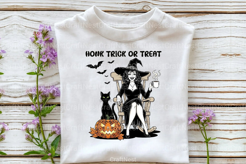 Vintage Halloween Witch & Cat Clipart Bundle - CraftNest - Digital Crafting and Art