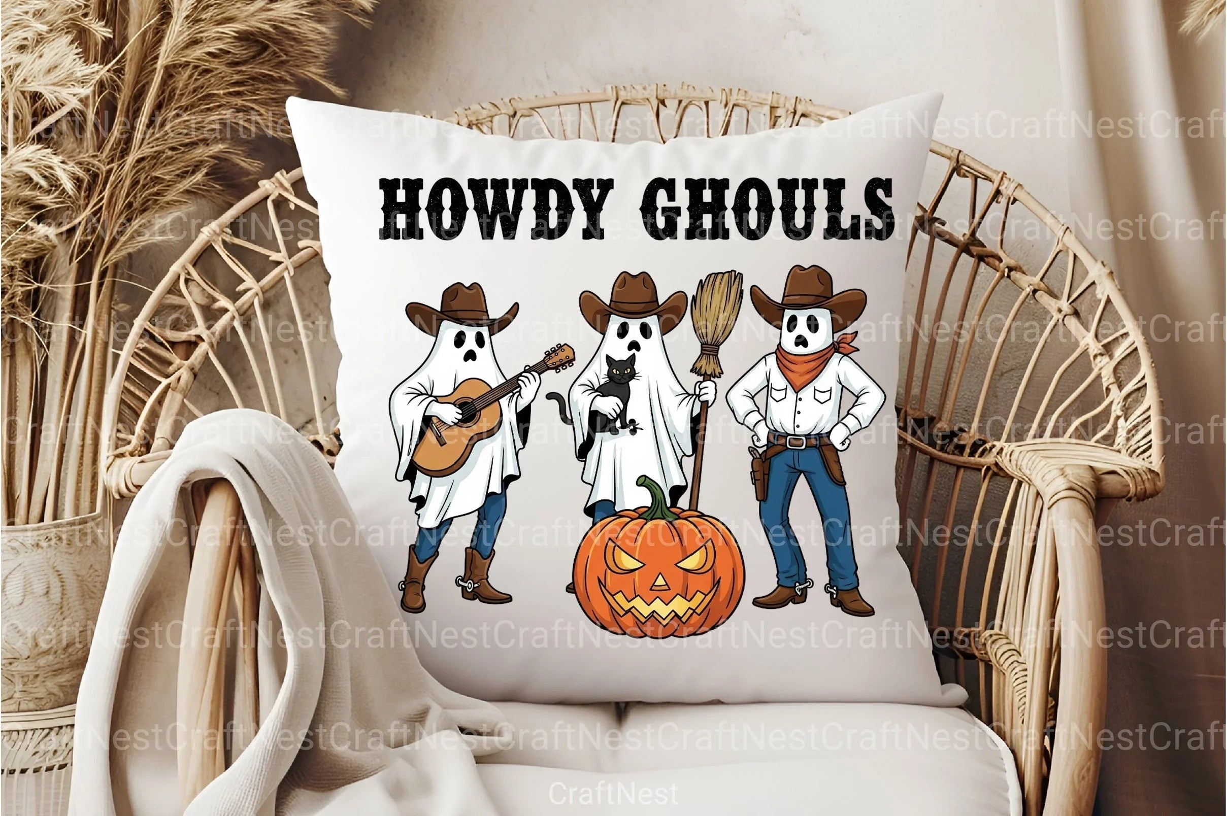 Howdy Ghouls: Ghost Halloween Clipart Bundle - CraftNest - Digital Crafting and Art