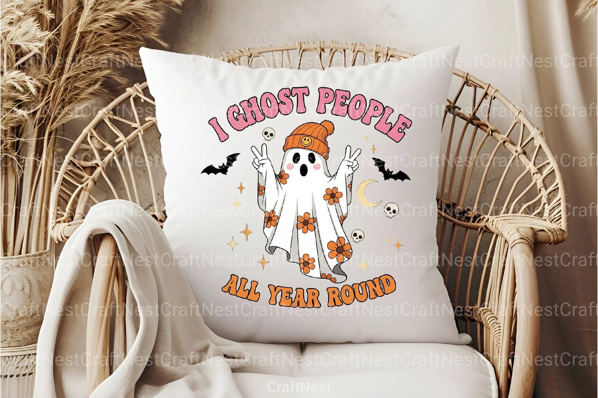 Retro Halloween Ghost Clipart Bundle 24 - CraftNest - Digital Crafting and Art