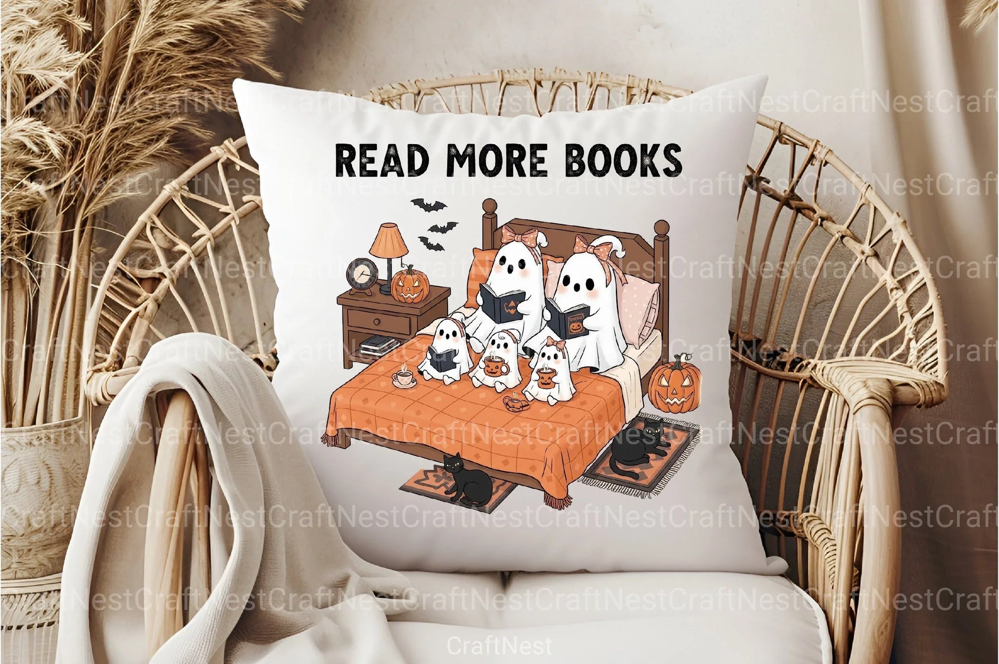 Read More Books: Ghost & Book Clipart Bundle - CraftNest - Digital Crafting and Art