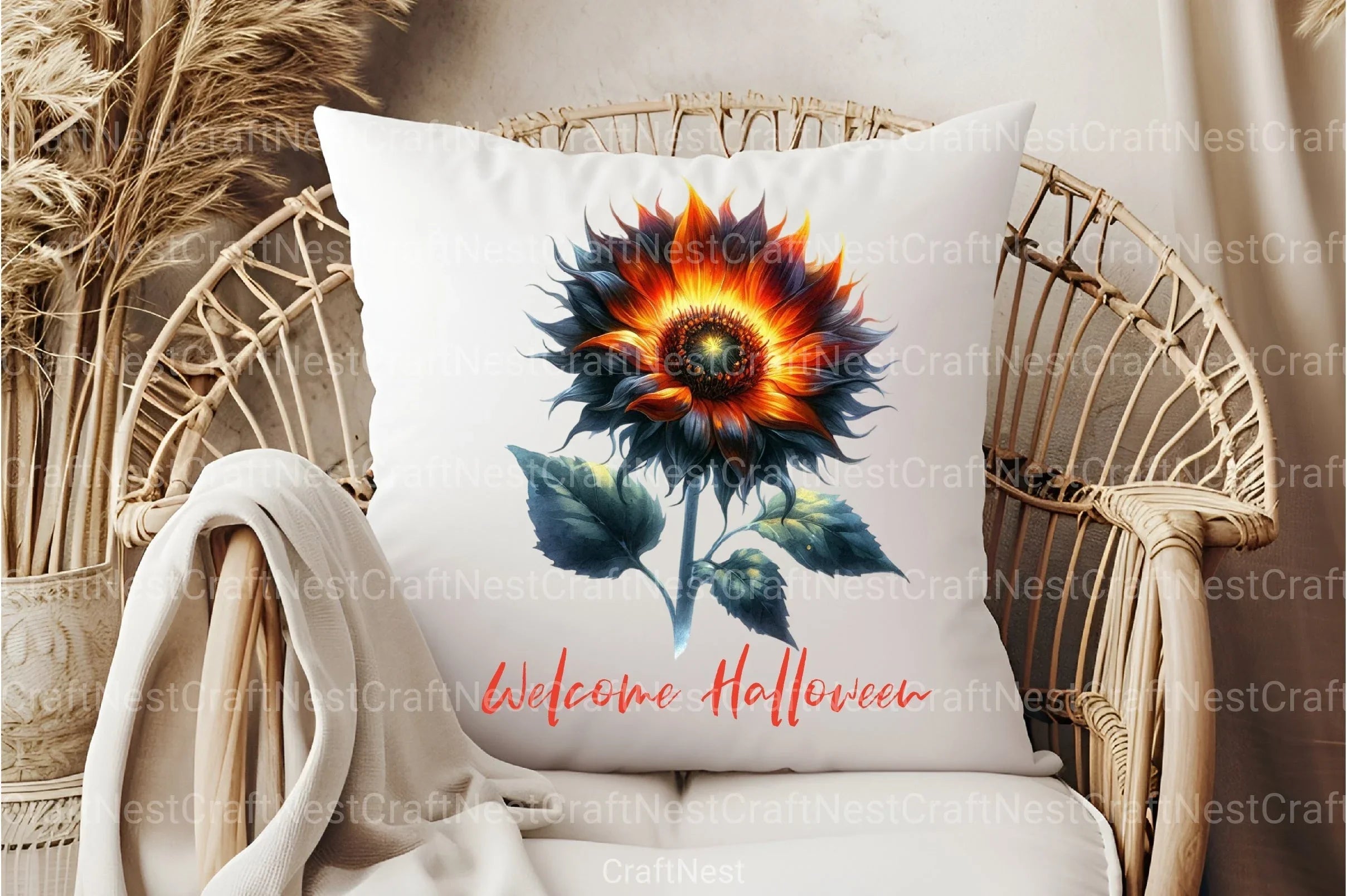 Welcome Halloween Sunflower Clipart Bundle - CraftNest - Digital Crafting and Art