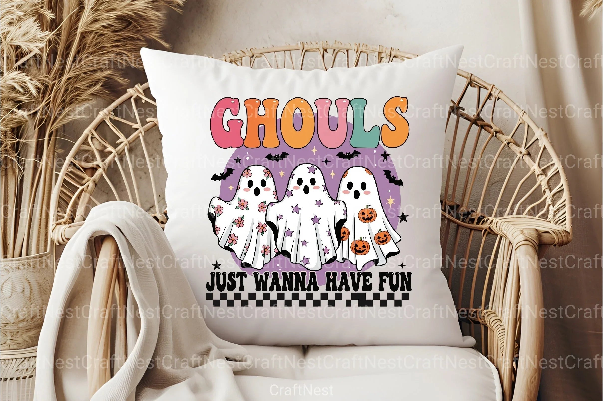 Retro Halloween Ghouls Clipart Bundle - CraftNest - Digital Crafting and Art