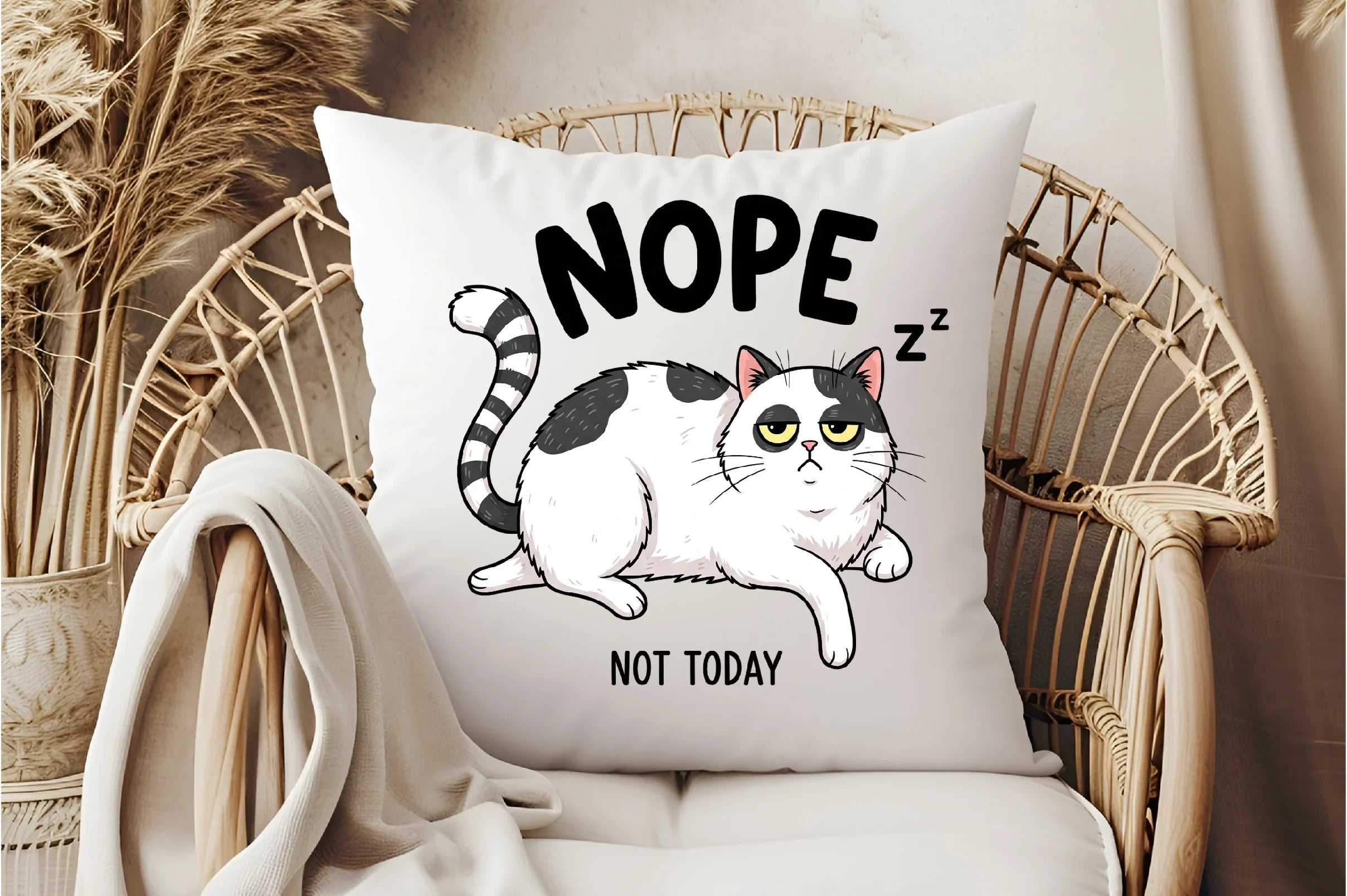 Funny Cat Design: Nope Not Today Clipart Bundle - CraftNest - Digital Crafting and Art
