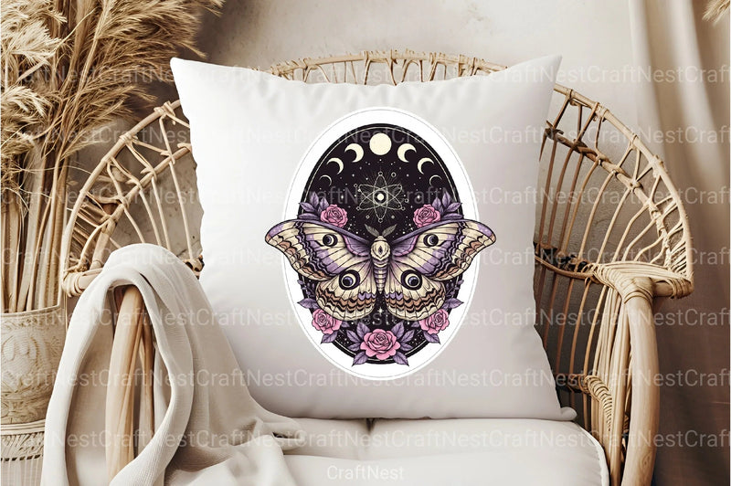 Celestial Lunar Moth Halloween Clipart Bundle - CraftNest - Digital Crafting and Art