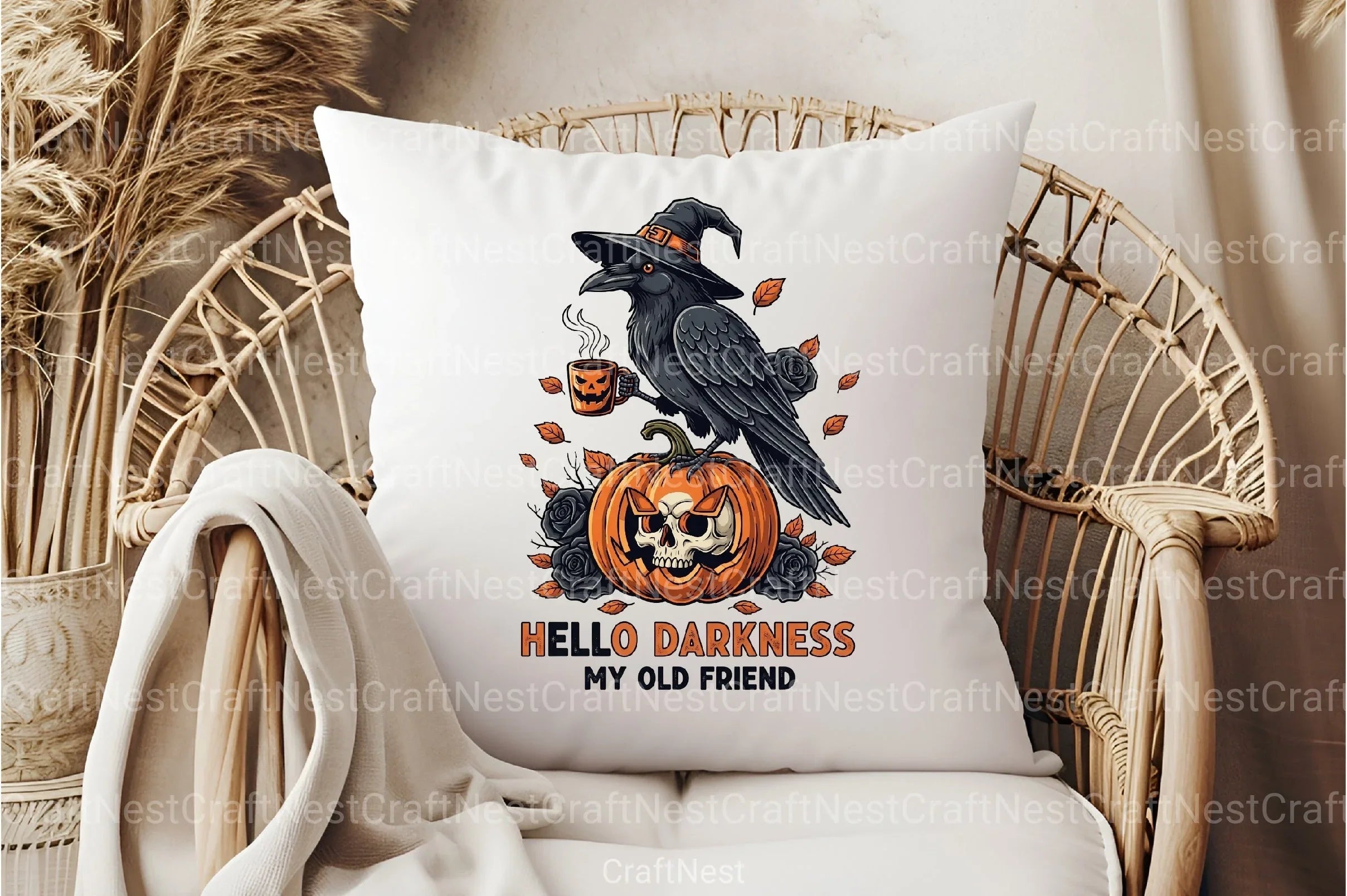 Raven Crow Coffee Halloween Clipart Bundle - CraftNest - Digital Crafting and Art