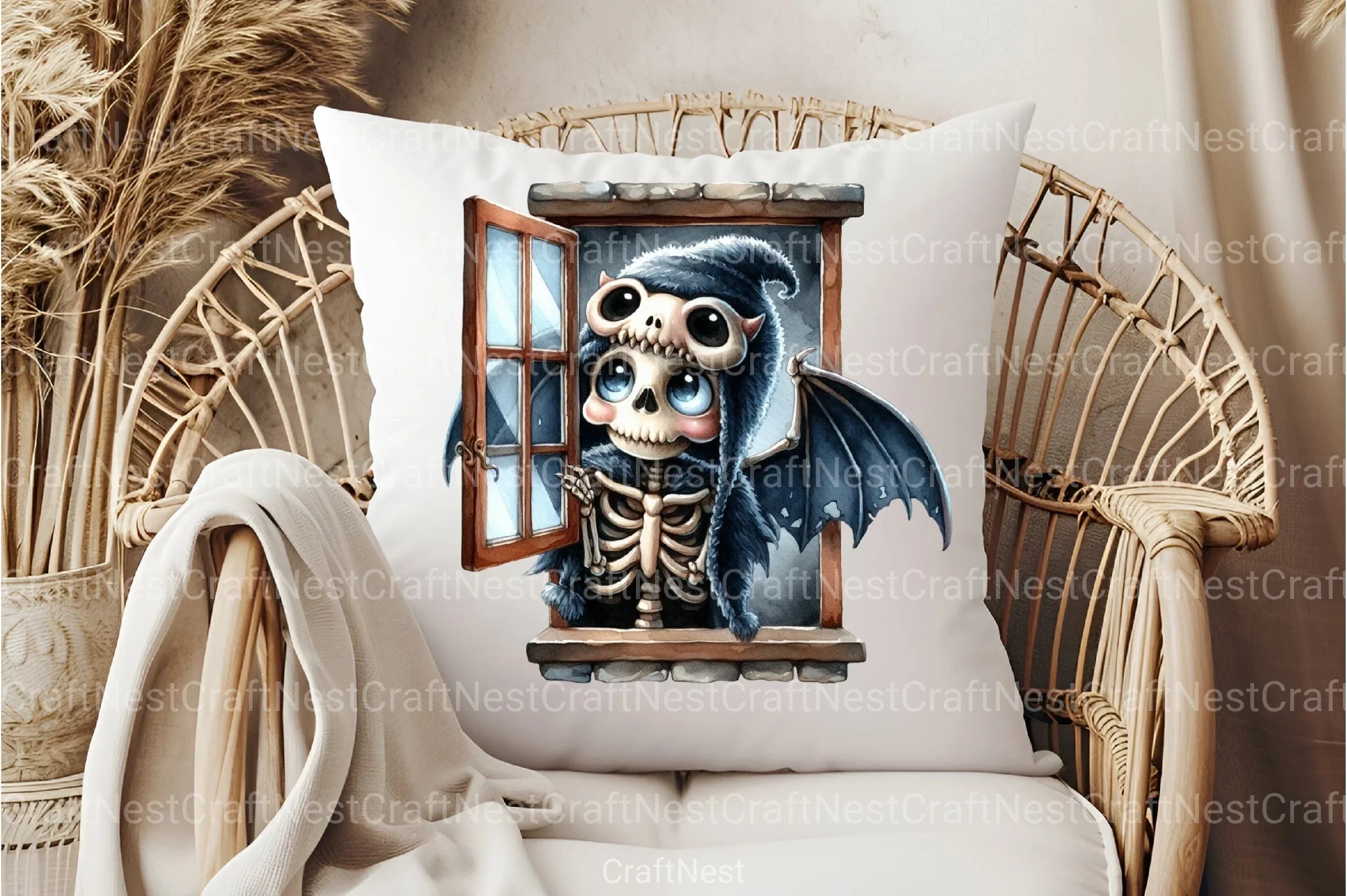 Funny Skeleton Peeking Clipart Bundle 4 - CraftNest - Digital Crafting and Art