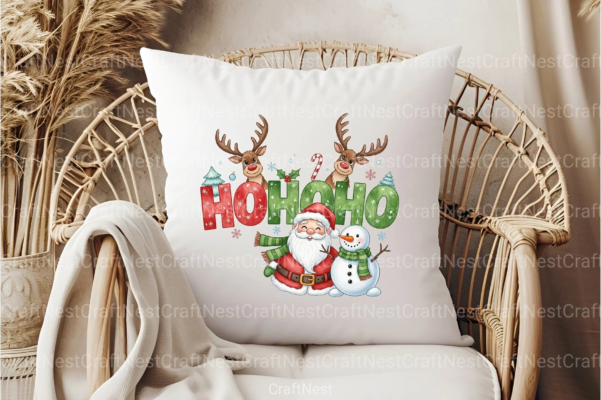 Funny Christmas Santa Reindeer Clipart Bundle 1 - CraftNest - Digital Crafting and Art